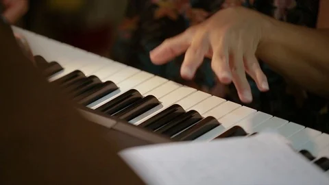 Hands Playing Piano Stock Footage 122762110