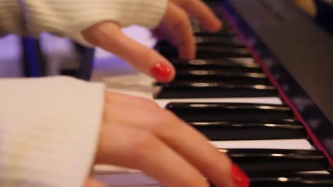 Hands playing piano Stock Footage 147397637
