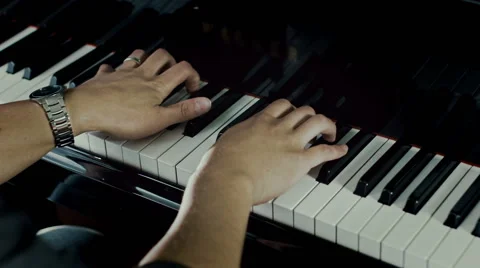 Hands Playing Piano (Upper View) Video stock 41417142