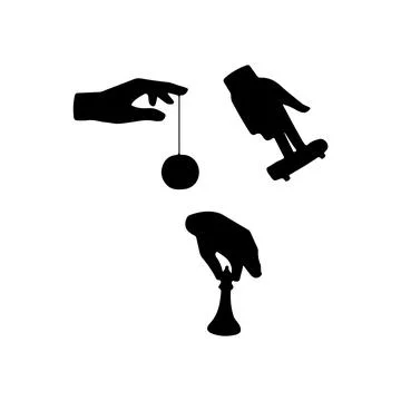 Hands playing silhouettes 스톡 일러스트