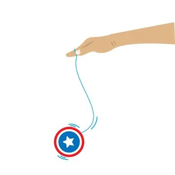 Hands playing yo-yo. Vector isolated elements Stock Illustration