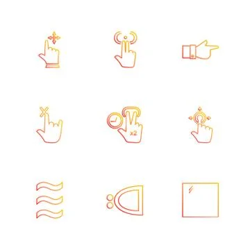 Hands , pointer , arrows , directions , eps icons set vector Illustrazione stock