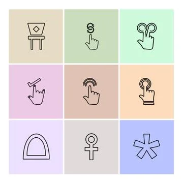 Hands , pointer , arrows , directions , eps icons set vector Illustrazione stock