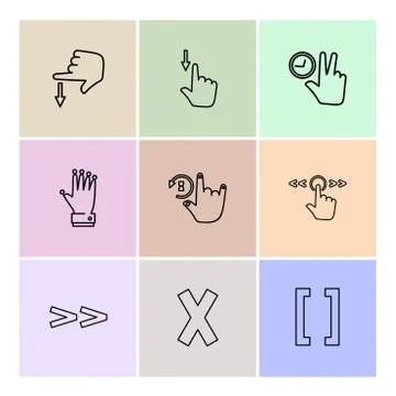 Hands , pointer , arrows , directions , eps icons set vector Illustrazione stock