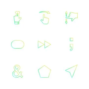Hands , pointer , arrows , directions , eps icons set vector Illustrazione stock
