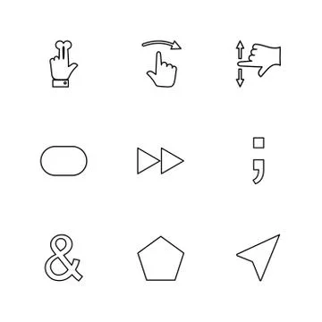 Hands , pointer , arrows , directions , eps icons set vector Illustrazione stock