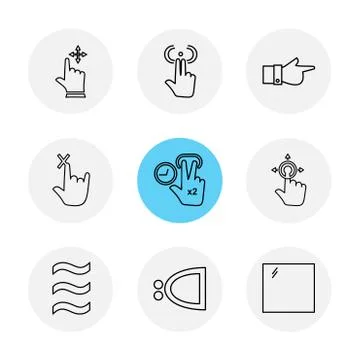 Hands , pointer , arrows , directions , eps icons set vector Illustrazione stock