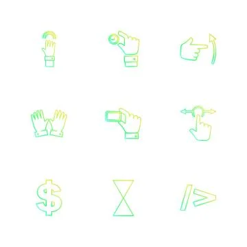 Hands , pointer , arrows , directions , eps icons set vector Illustrazione stock