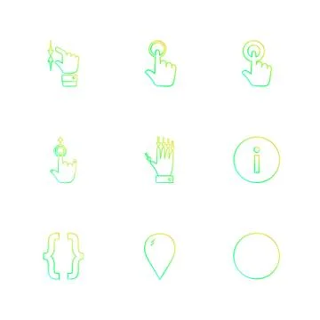 Hands , pointer , arrows , directions , eps icons set vector Illustrazione stock