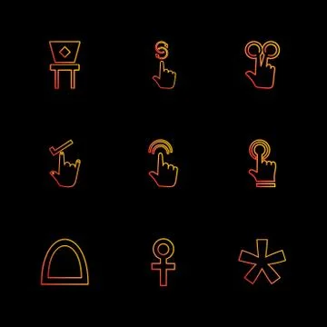 Hands , pointer , arrows , directions , eps icons set vector Illustrazione stock