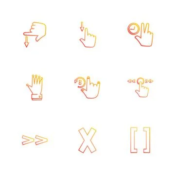 Hands , pointer , arrows , directions , eps icons set vector イラスト素材