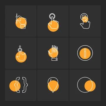 Hands , pointer , arrows , directions , eps icons set vector Illustrazione stock
