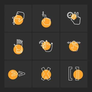 Hands , pointer , arrows , directions , eps icons set vector イラスト素材