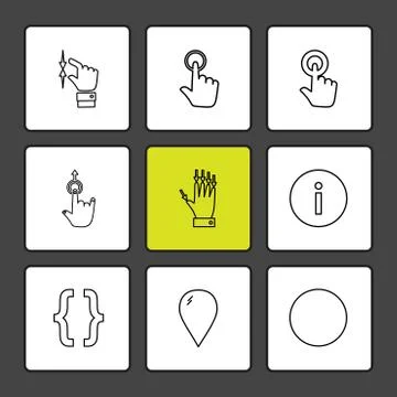 Hands , pointer , arrows , directions , eps icons set vector Illustrazione stock