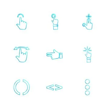 Hands , pointer , arrows , directions , eps icons set vector Illustrazione stock