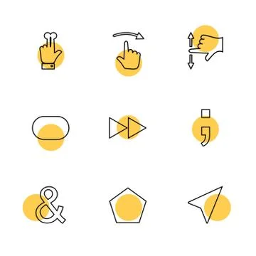 Hands , pointer , arrows , directions , eps icons set vector Illustrazione stock