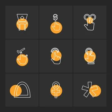 Hands , pointer , arrows , directions , eps icons set vector イラスト素材
