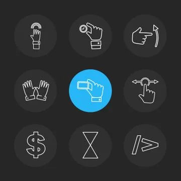 Hands , pointer , arrows , directions , eps icons set vector イラスト素材