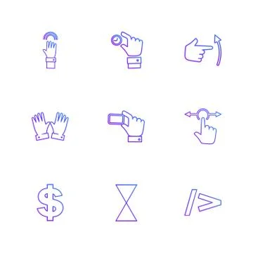 Hands , pointer , arrows , directions , eps icons set vector Illustrazione stock