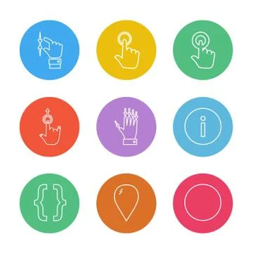 Hands , pointer , arrows , directions , eps icons set vector Illustrazione stock