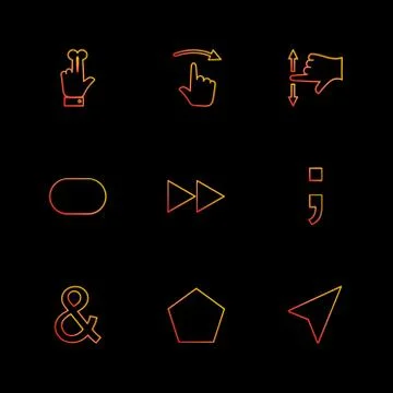 Hands , pointer , arrows , directions , eps icons set vector イラスト素材