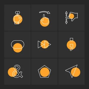Hands , pointer , arrows , directions , eps icons set vector イラスト素材