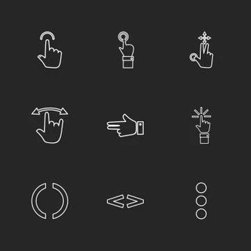 Hands , pointer , arrows , directions , eps icons set vector Illustrazione stock