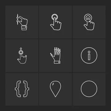 Hands , pointer , arrows , directions , eps icons set vector イラスト素材