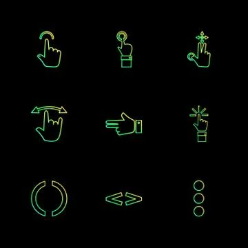 Hands , pointer , arrows , directions , eps icons set vector Illustrazione stock