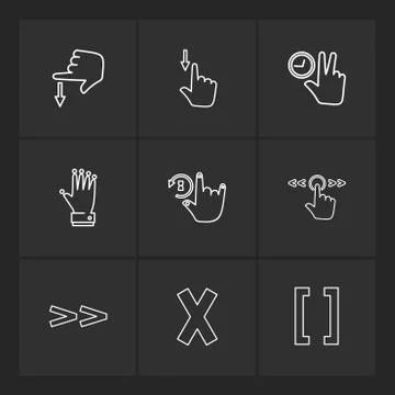 Hands , pointer , arrows , directions , eps icons set vector イラスト素材