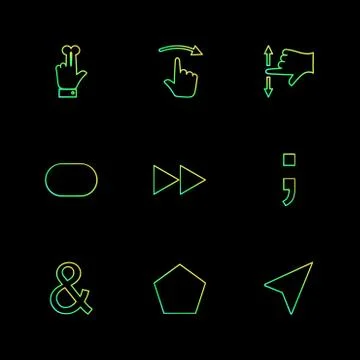 Hands , pointer , arrows , directions , eps icons set vector Illustrazione stock
