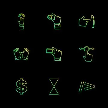 Hands , pointer , arrows , directions , eps icons set vector イラスト素材