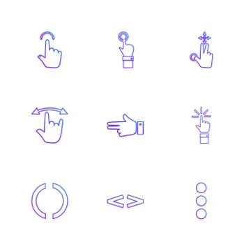 Hands , pointer , arrows , directions , eps icons set vector Illustrazione stock
