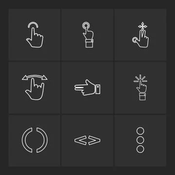 Hands , pointer , arrows , directions , eps icons set vector Illustrazione stock