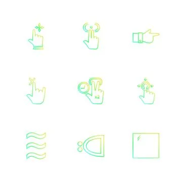Hands , pointer , arrows , directions , eps icons set vector Illustrazione stock