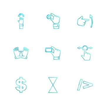 Hands , pointer , arrows , directions , eps icons set vector イラスト素材