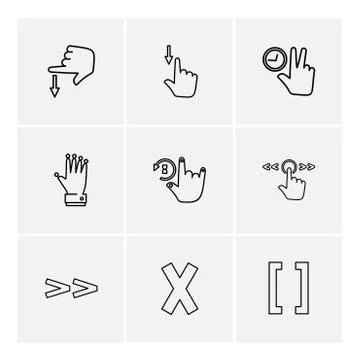 Hands , pointer , arrows , directions , eps icons set vector Illustrazione stock