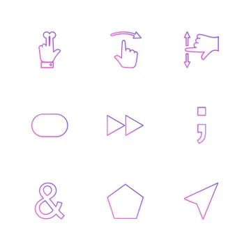 Hands , pointer , arrows , directions , eps icons set vector Illustrazione stock