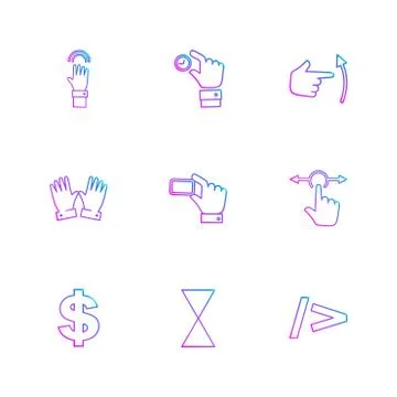 Hands , pointer , arrows , directions , eps icons set vector イラスト素材