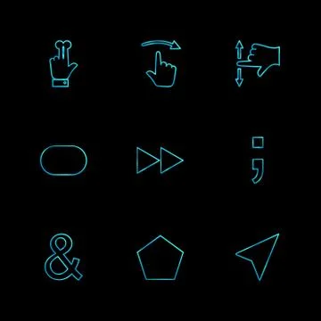 Hands , pointer , arrows , directions , eps icons set vector Illustrazione stock