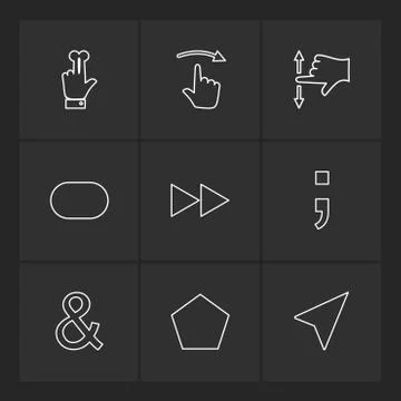 Hands , pointer , arrows , directions , eps icons set vector イラスト素材