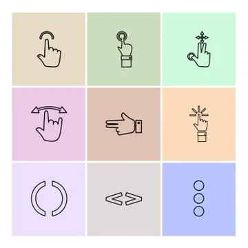 Hands , pointer , arrows , directions , eps icons set vector Illustrazione stock