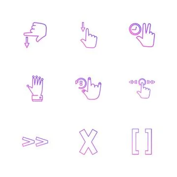Hands , pointer , arrows , directions , eps icons set vector イラスト素材