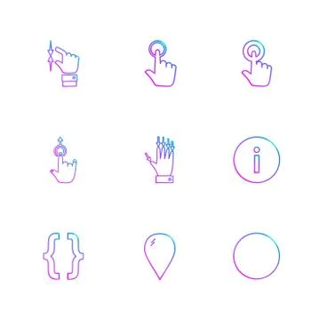 Hands , pointer , arrows , directions , eps icons set vector Illustrazione stock