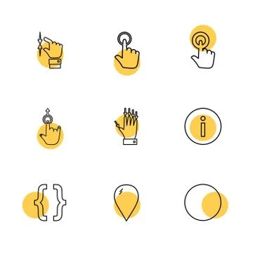 Hands , pointer , arrows , directions , eps icons set vector Illustrazione stock