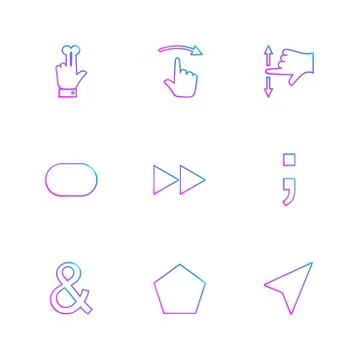 Hands , pointer , arrows , directions , eps icons set vector イラスト素材