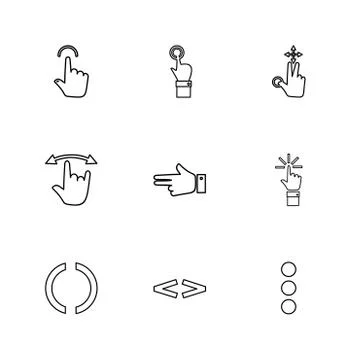 Hands , pointer , arrows , directions , eps icons set vector Illustrazione stock