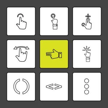 Hands , pointer , arrows , directions , eps icons set vector Illustrazione stock