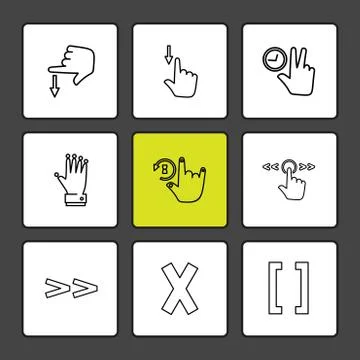 Hands , pointer , arrows , directions , eps icons set vector Illustrazione stock