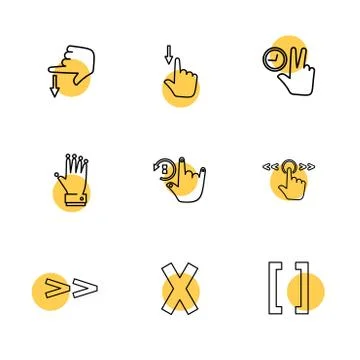 Hands , pointer , arrows , directions , eps icons set vector イラスト素材
